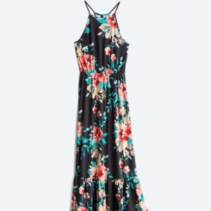 FRENCH GREY Sydnie Ruffle Hem Brushed Knit Maxi